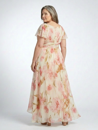 Iris – V-Neck Short Sleeve Floral Maxi Dress