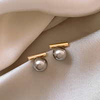 Eulalie – Dark Pearl Stud Earrings