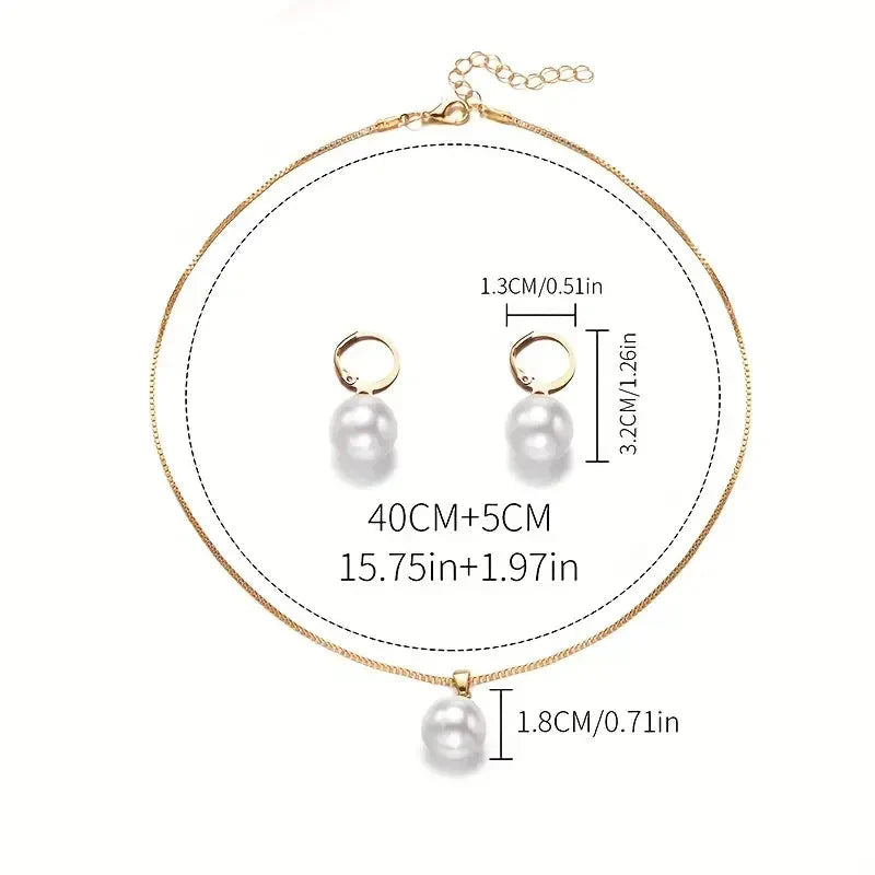 Elowen – Elegant Pearl Necklace & Earrings Set