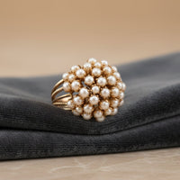 Genevieve – Elegant Pearl & Gold Ring