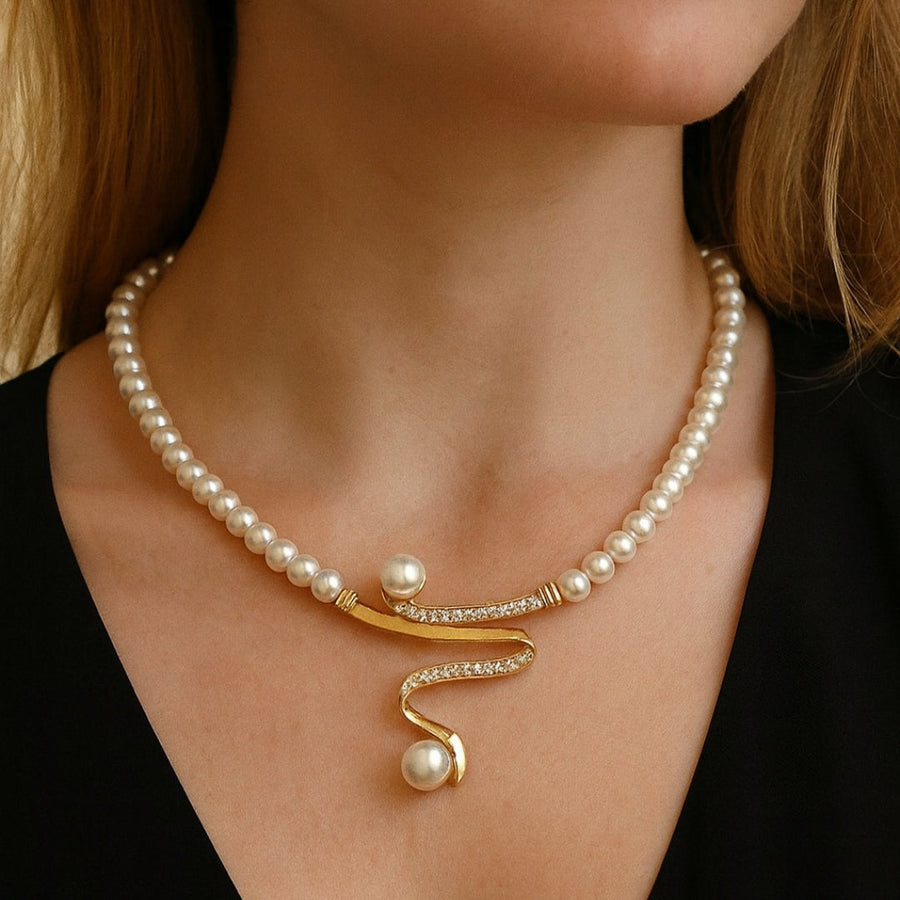 Adeline – Elegant Natural Pearl Necklace Set