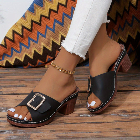 Elodie | Women's Block Heel Buckle Sandals