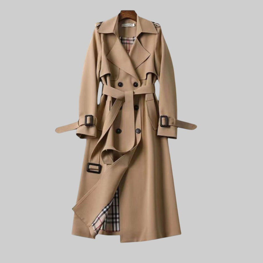 Evangelia | Women's Double Breasted Long Trench Coat