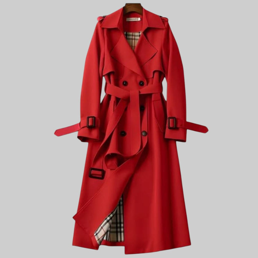 Evangelia | Women's Double Breasted Long Trench Coat