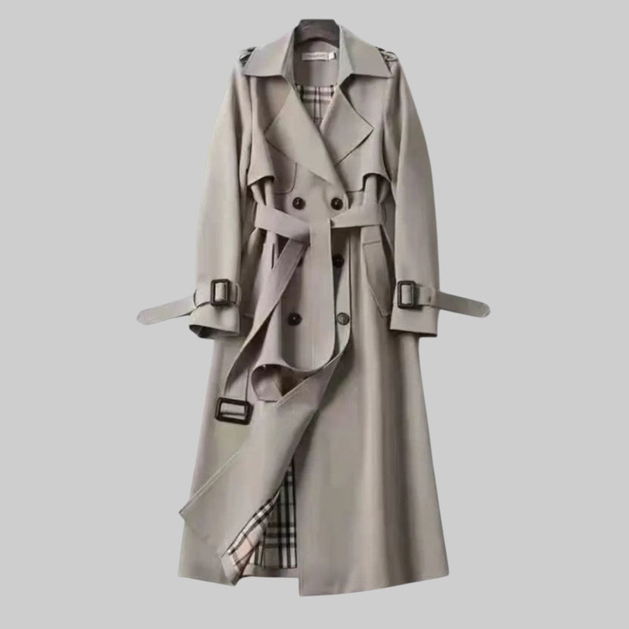 Evangelia | Women's Double Breasted Long Trench Coat