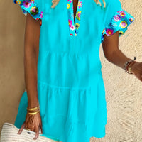 Evangeline | Women's Floral V-Neck Flutter Sleeve Dress