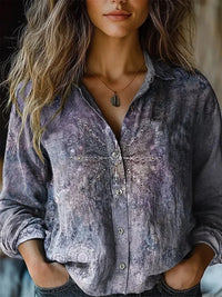 Evara | Women's Floral Button Down Long Sleeve Shirt