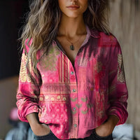 Evara | Women's Floral Button Down Long Sleeve Shirt