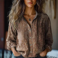 Evara | Women's Floral Button Down Long Sleeve Shirt
