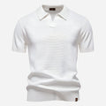 Everett | Men's Textured Knit Short Sleeve Polo Shirt