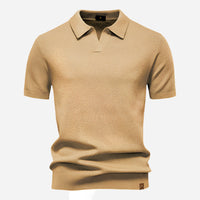 Everett | Men's Textured Knit Short Sleeve Polo Shirt