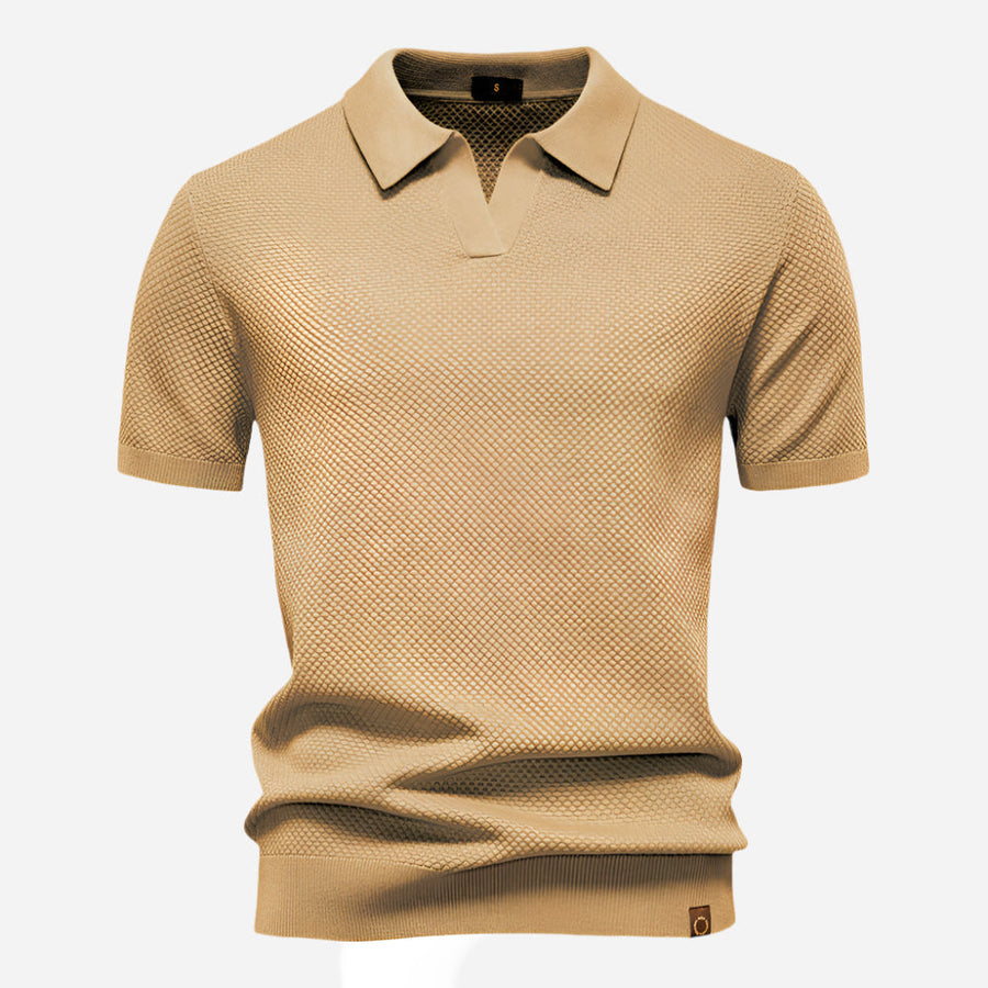 Everett | Men's Textured Knit Short Sleeve Polo Shirt