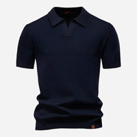 Everett | Men's Textured Knit Short Sleeve Polo Shirt