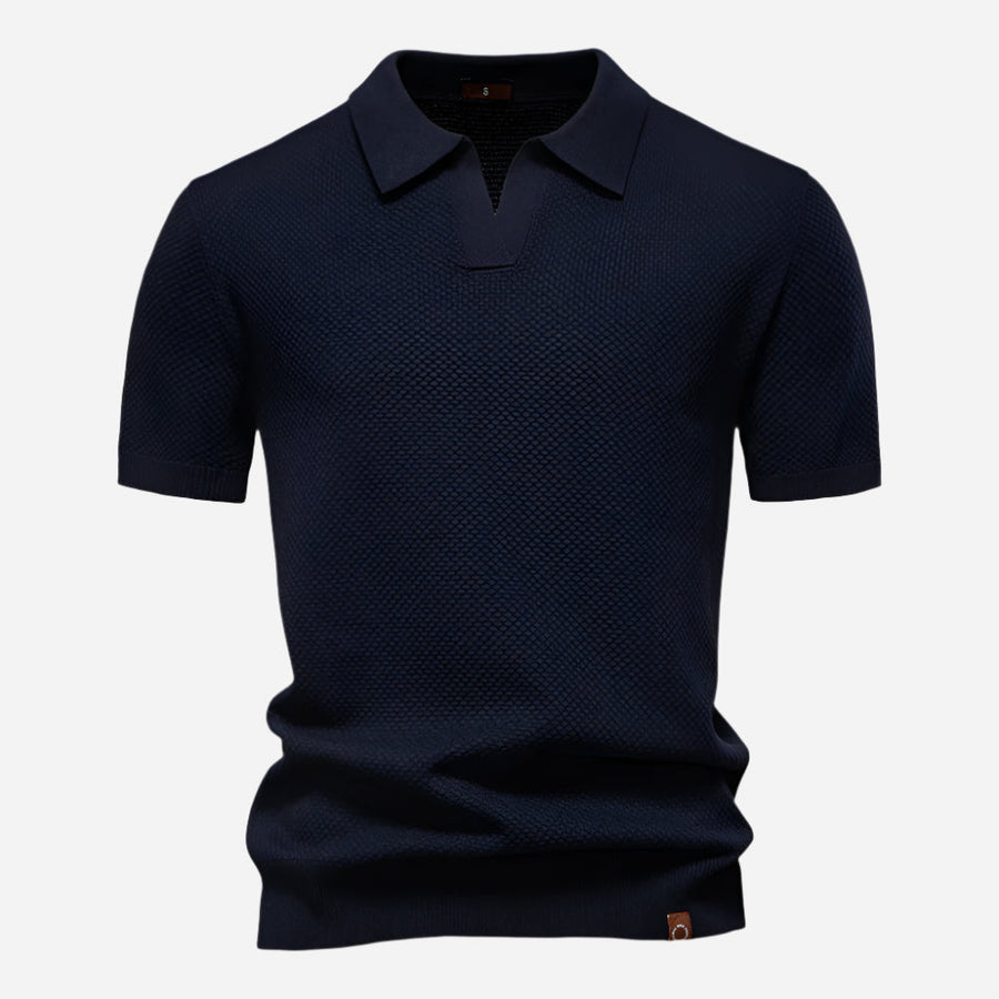 Everett | Men's Textured Knit Short Sleeve Polo Shirt