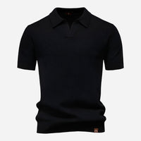 Everett | Men's Textured Knit Short Sleeve Polo Shirt