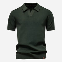 Everett | Men's Textured Knit Short Sleeve Polo Shirt
