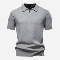 Everett | Men's Textured Knit Short Sleeve Polo Shirt