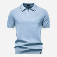 Everett | Men's Textured Knit Short Sleeve Polo Shirt