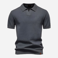 Everett | Men's Textured Knit Short Sleeve Polo Shirt