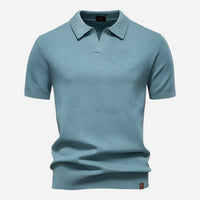 Everett | Men's Textured Knit Short Sleeve Polo Shirt