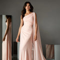 Pronovias Dress Pronovias Light Pink Gown With Chiffon Cape Color: