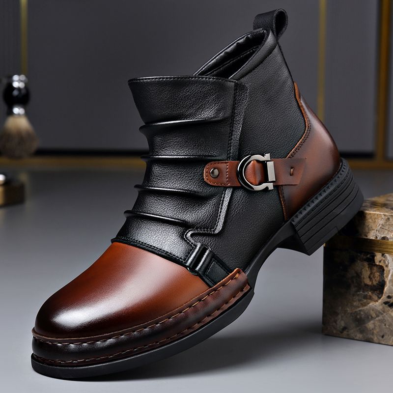Wesley – Two-Tone Leather Ankle Boots