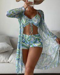 Clovelly - 3-Piece Printed Bikini Set
