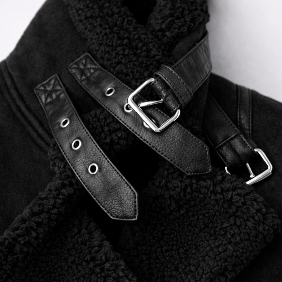 Caroline – Shearling Aviator Suede Jacket