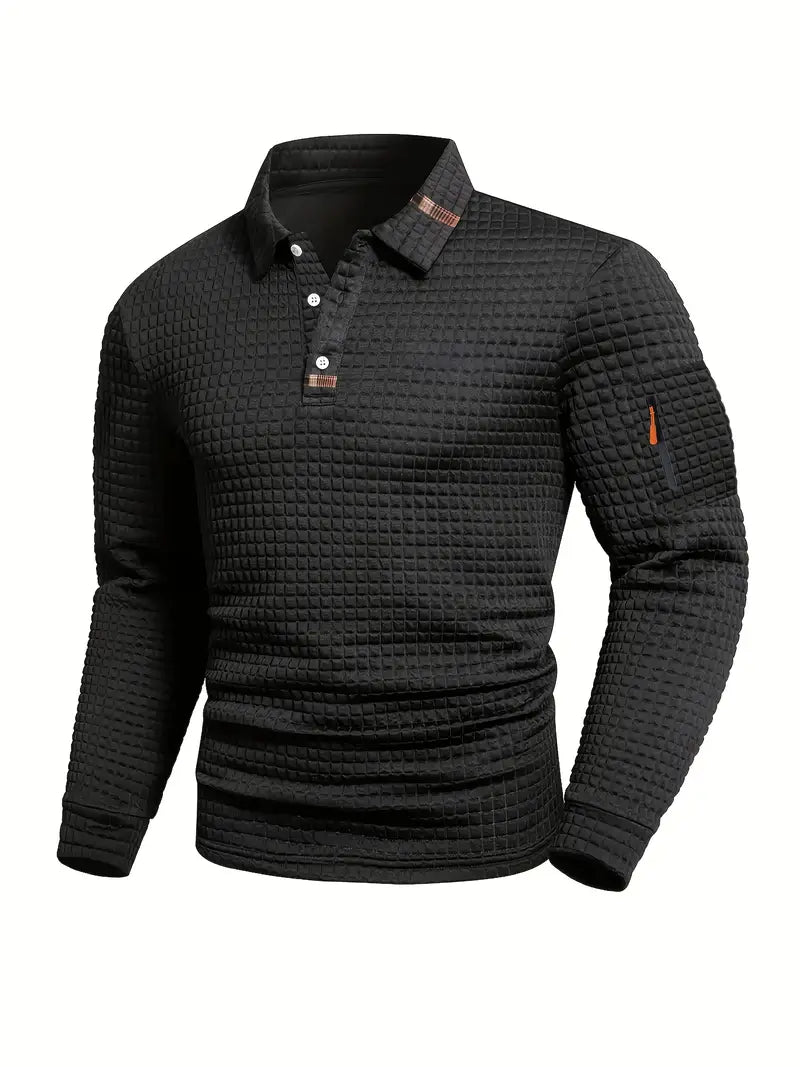 Gabriel – Textured Polo Shirt with Breathable Warm Fabric