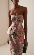 Cara Cara Wes Floral Jacquard Corset Top & Sienna Floral Jacquard Midi Skirt