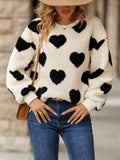 Ilse Heart-Motif Fleece Sweater