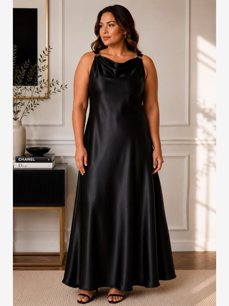 Nicole Miller New York Dress Nicole Miller New York Xl Black Satin