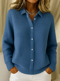 Lisa | Classic Knitted Button Cardigan Navy Blue
