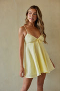 Ainsley Babydoll Mini Dress Butter Yellow