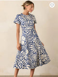 Prosperina Margo Midi Dress Nwt Color: Blue Cream Size: Xs