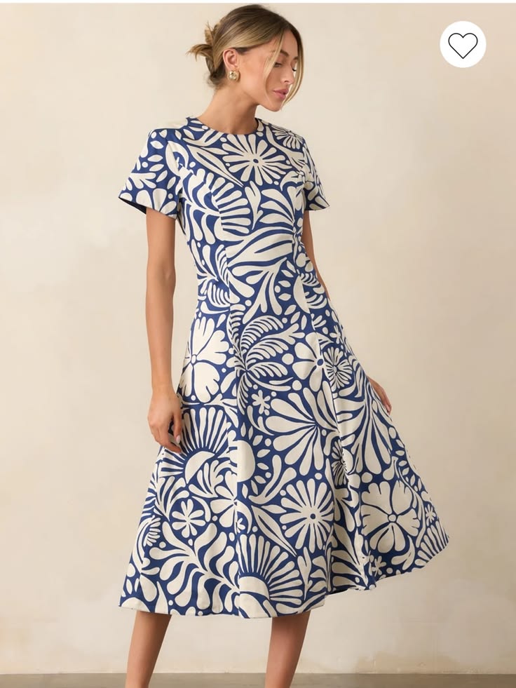Prosperina Margo Midi Dress Nwt Color: Blue Cream Size: Xs
