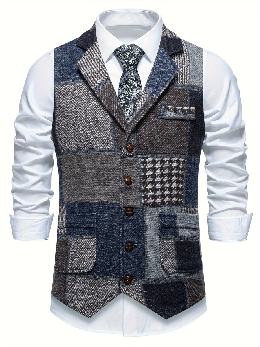 Zachariah - Classic Patchwork Gilet for Men
