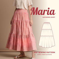 Maxi Skirt Sewing Pattern: Women's Tiered Elastic Waist (Pdf Pattern)