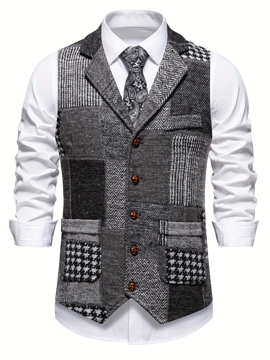 Zachariah - Classic Patchwork Gilet for Men