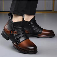 Wesley – Two-Tone Leather Ankle Boots