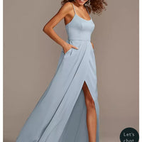 David's Bridal Dress David's Bridal Blue Spaghetti Strap Maxi Dress