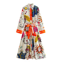 Cailin Printed Maxi Shirt Dress