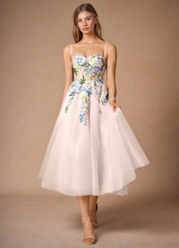 Iverine Sky Blue Multi Midi Dress