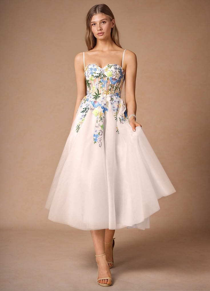 Iverine Sky Blue Multi Midi Dress