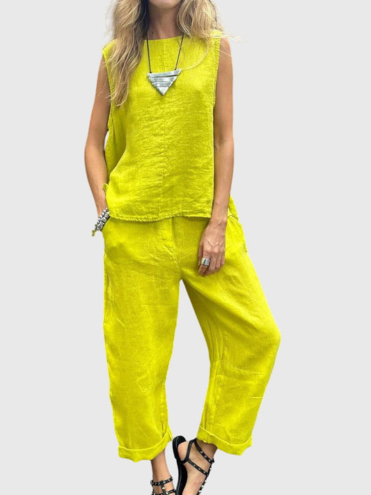 Sabrina | Elegant Two-Piece Set Yellow