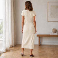 Ada - Ribbed Knotted Midi Dress
