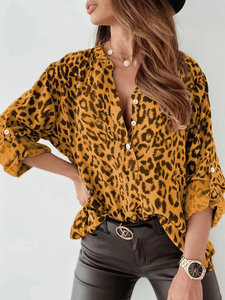 Hilma Leopard Print Blouse