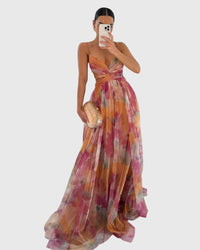 Giselle | Floral Maxi Dress Orange