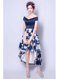 [$159.00] Stylish High Low Prom Dress Off The Shoulder With Floral