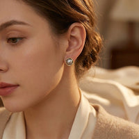 Gold Pearl Stud Earrings